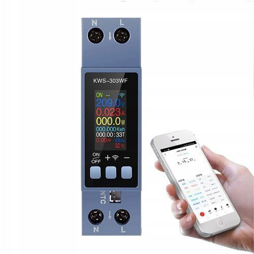 Wi-Fi счетчик электроэнергии однофазный 220В 40А DIN, защиты, KWS-303WF 7000007367 фото