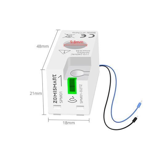 Датчик споживання електроенергії 63А 1P+N Zigbee, енергометр Zemismart SPM01 7000007227 фото