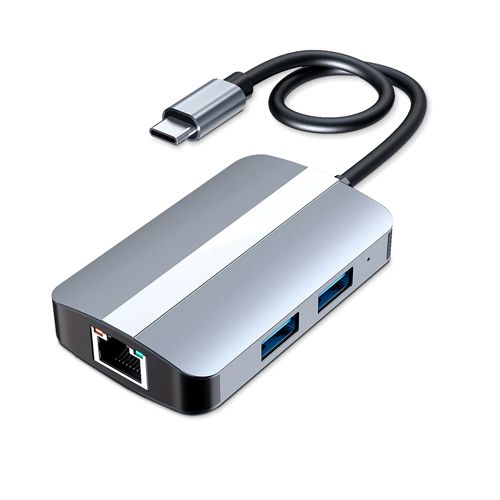 USB 3.0 Type-C - RJ45 Ethernet LAN адаптер и хаб 2x USB 2.0 3.0 SD TF 7000001742 фото