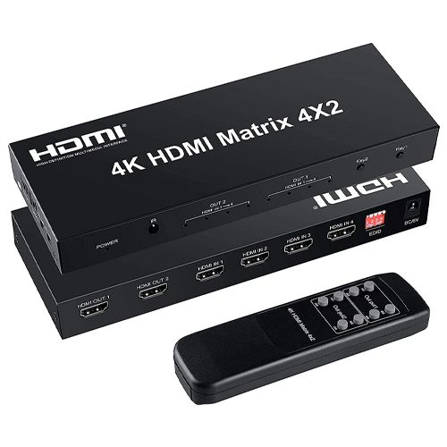 Коммутатор HDMI 4x2 порта, 4K, 3D, матричный, с пультом ДУ и EDID 7000003717 фото