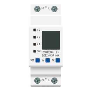 Реле контроля напряжения и тока с ЖК, 220В, 80А, 2DIN, DDS238-VAP 7000005625 фото
