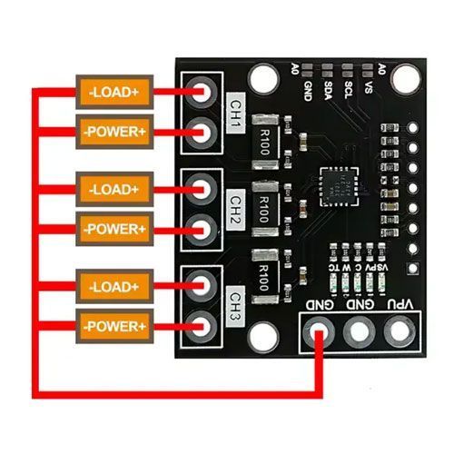 Цифровой датчик напряжения тока трехканальный I2C INA3221 7000007633 фото