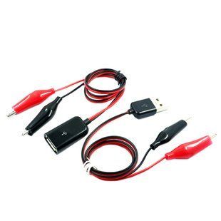 Перехідник USB тато+мама - затискачі крокодили для USB тестера 7000001015 фото