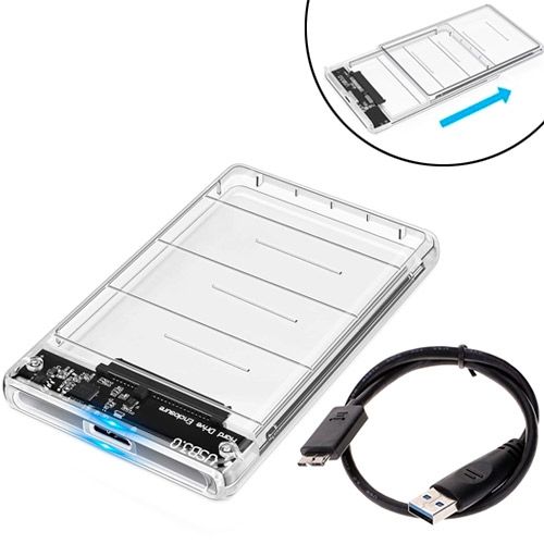 Карман корпус 2.5 жесткого диска HDD/SSD, SATA, USB 3.0, прозрачный 7000001565 фото